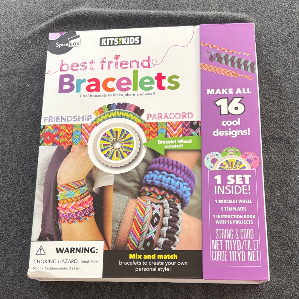 NWT Colorful Friendship Bracelet Kit with Multicolor Cords